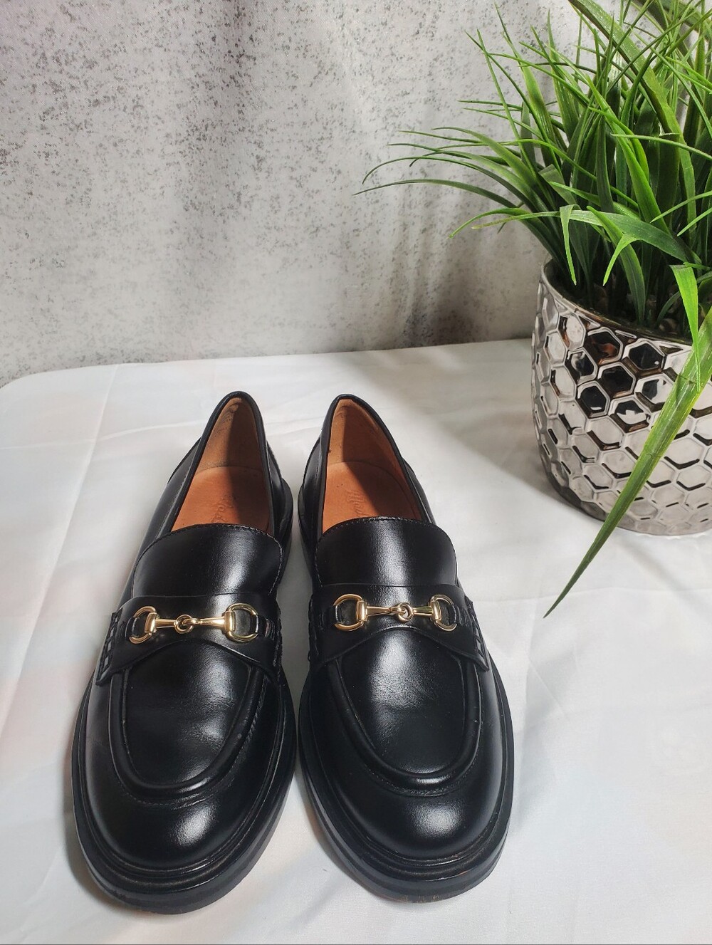 Madewell Women's The Vermon Bit Hardware Loafers Black Leather Size 6 1/2 - Picture 6 of 12